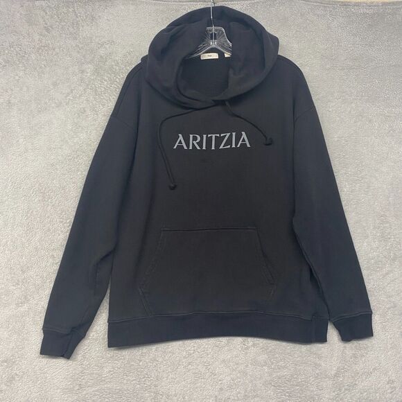 TNA Hoodie Mens XS Black Aritzia Pullover Long Sleeve Sweatshirt Drawstring S - Picture 1 of 8
